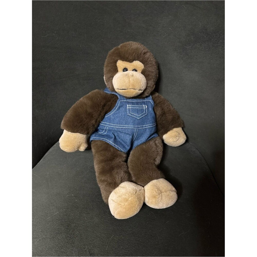 Build A Bear Monkey with Blue Overalls